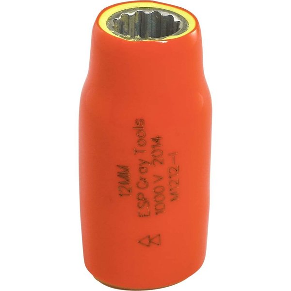 Gray Tools 12mm X 1/2" Drive, 12 Point Standard Length, 1000V Insulated M1212-I
